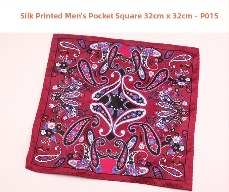 Μαντήλι τσέπης για άνδρες | Πολυεστερικό νήμα | Λουλουδάτο μοτίβο | Χαλαρό στυλ