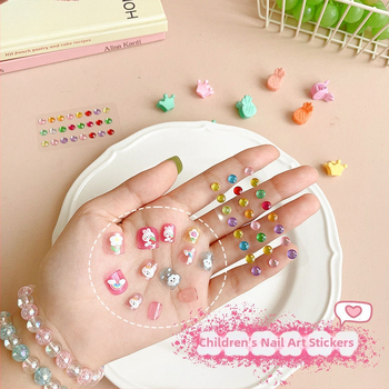 Σετ DIY για παιδικό μανικιούρ – Χειροποίητα αξεσουάρ νυχιών από πλαστικό/ρητίνη, Σειρά Princess, σχέδιο φρούτων και καρτούν, κατάλληλο για ηλικίες 3–10 ετών