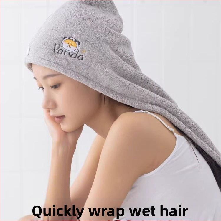 Căciulă de uscat părul pentru păr lung - absorbantă, microfibră densă, fără scame, prosop de uscare pentru păr feminin, cusută, 80–99 g