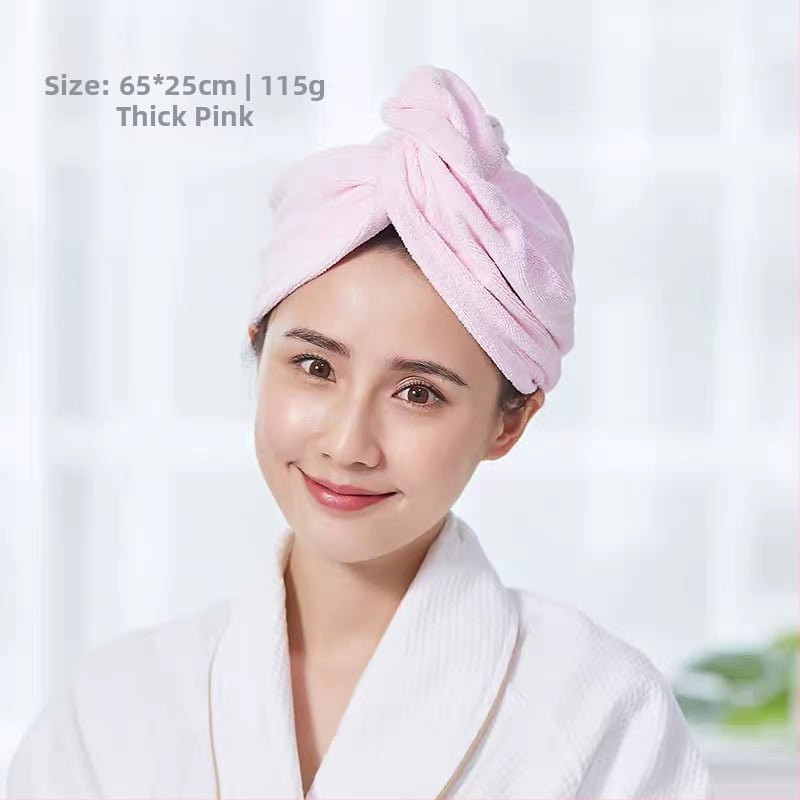 Căciulă de uscat părul pentru păr lung - absorbantă, microfibră densă, fără scame, prosop de uscare pentru păr feminin, cusută, 80–99 g