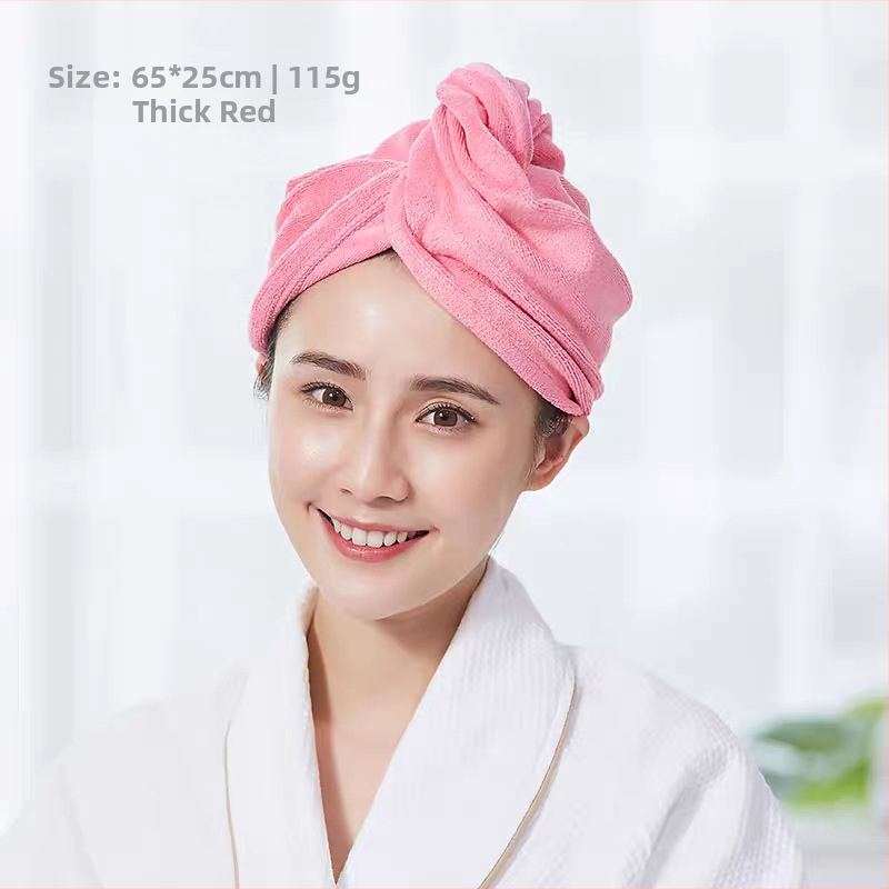 Căciulă de uscat părul pentru păr lung - absorbantă, microfibră densă, fără scame, prosop de uscare pentru păr feminin, cusută, 80–99 g
