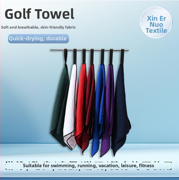 Πετσέτα γκολφ με άκρη με γάντζο - πολυεστέρας, γρήγορο στέγνωμα, υψηλή απορροφητικότητα, επιλογές κεντήματος ή εκτύπωσης