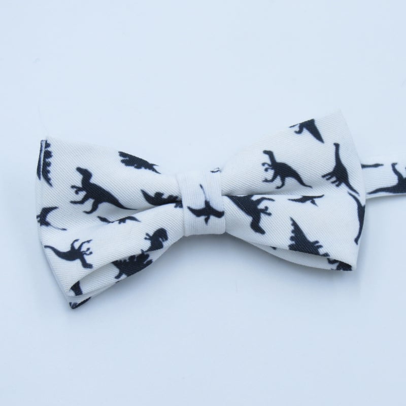 Ανδρικό σετ κορεατικού στυλ: λεπτή γραβάτα και παπιγιόν με μαντήλι τσέπης, μοτίβο δεινοσαύρου; Υλικό: πολυεστέρας νήματα; Στυλ: μοντέρνο, τύπος βέλους; Διαδικασία: εκτύπωση; Μοτίβο: καρτούν