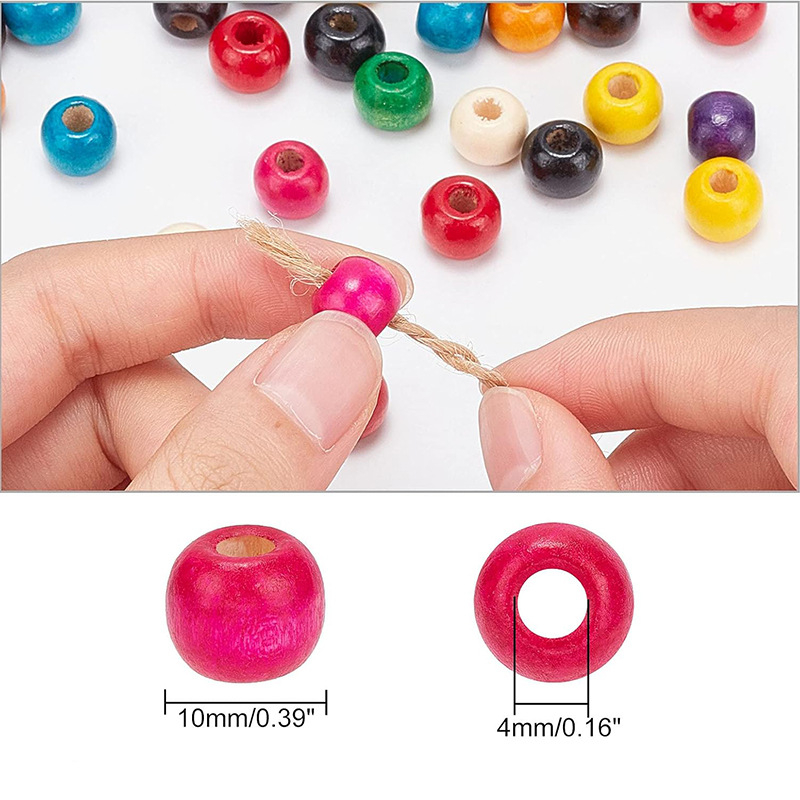 DIY dodaci za nakit - drvene perle s velikom rupom za izradu nakita - ekološki prihvatljivi drveni perle - svestran stil - Zima 2025