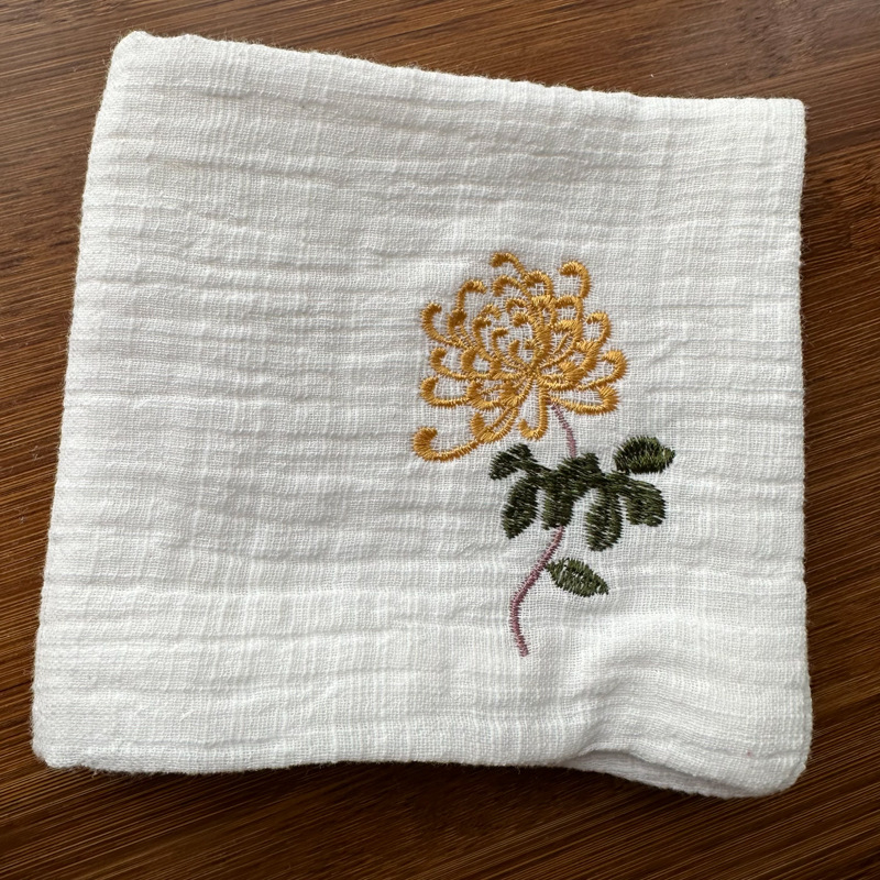 Памучна чайна кърпа с бродерия, 330 g, абсорбция 5-10 сек