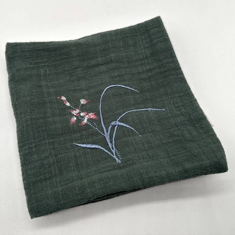 Памучна чайна кърпа с бродерия, 330 g, абсорбция 5-10 сек