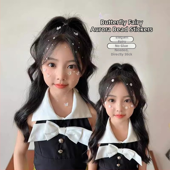 Detské nálepky na tvár s perlou, určené pre scénické líčenie a tanečné výkony