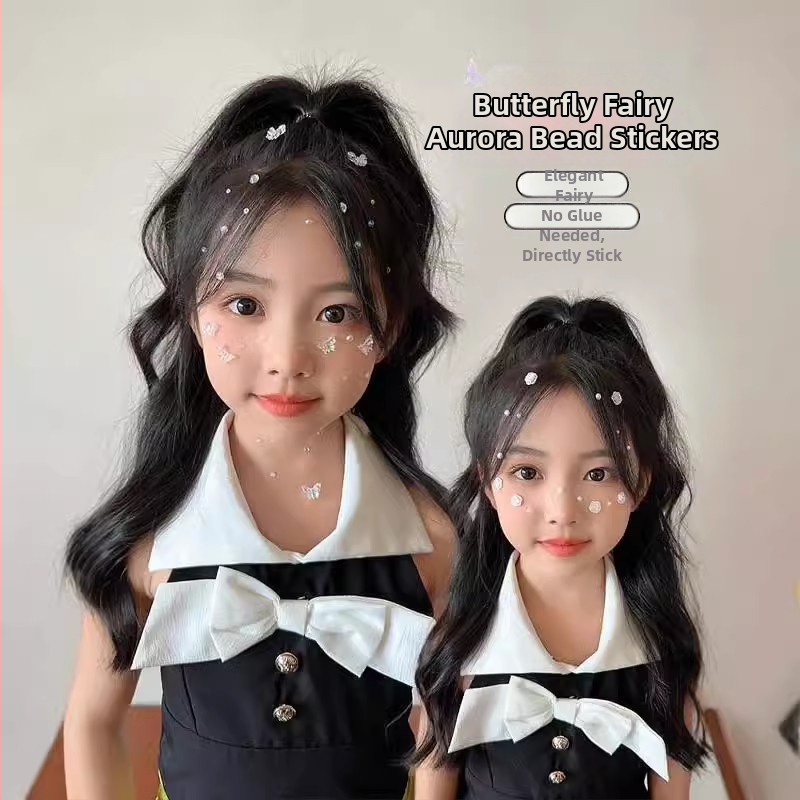 Detské nálepky na tvár s perlou, určené pre scénické líčenie a tanečné výkony