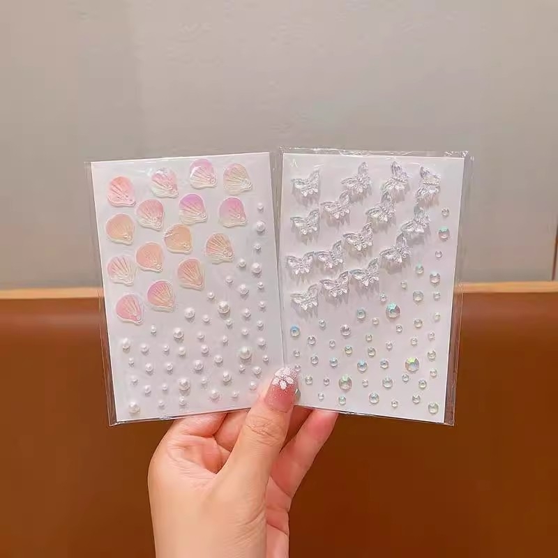 Detské nálepky na tvár s perlou, určené pre scénické líčenie a tanečné výkony