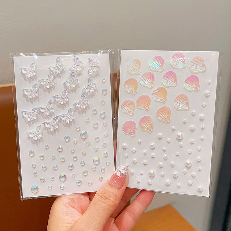 Detské nálepky na tvár s perlou, určené pre scénické líčenie a tanečné výkony