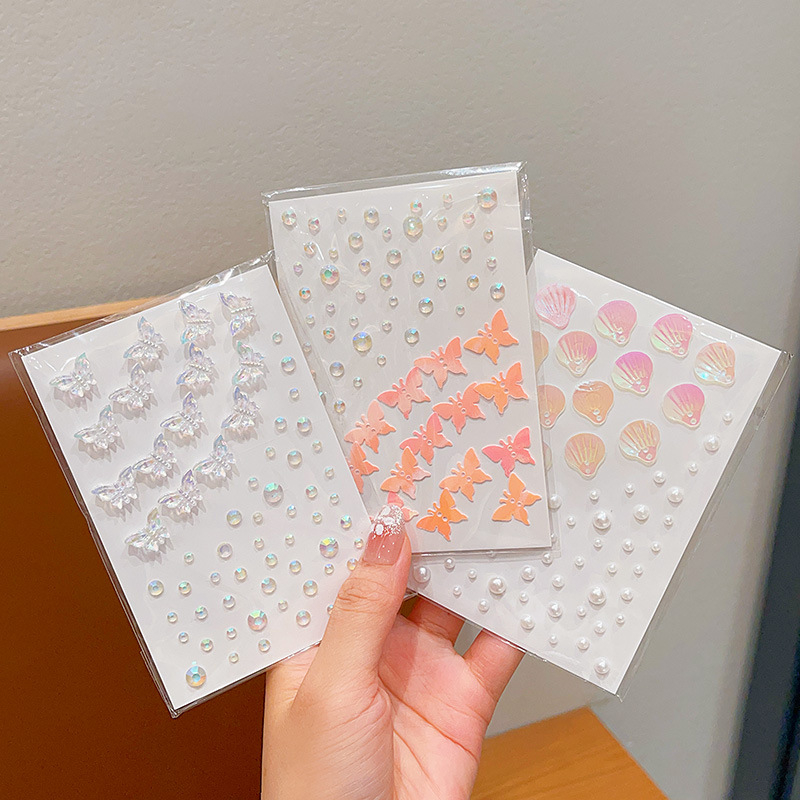 Detské nálepky na tvár s perlou, určené pre scénické líčenie a tanečné výkony