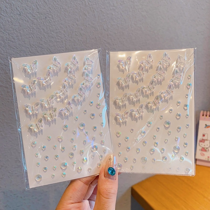 Detské nálepky na tvár s perlou, určené pre scénické líčenie a tanečné výkony