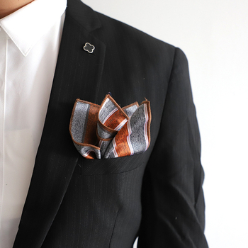 Ανδρική τσέπη-πετσέτα με ζακάρ ύφανση, ριγέ σχέδιο — ύφασμα πολυεστερικού μείγματος, βαμμένα νήματα