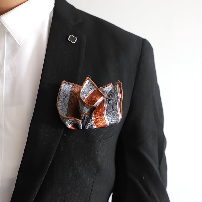 Ανδρική τσέπη-πετσέτα με ζακάρ ύφανση, ριγέ σχέδιο — ύφασμα πολυεστερικού μείγματος, βαμμένα νήματα