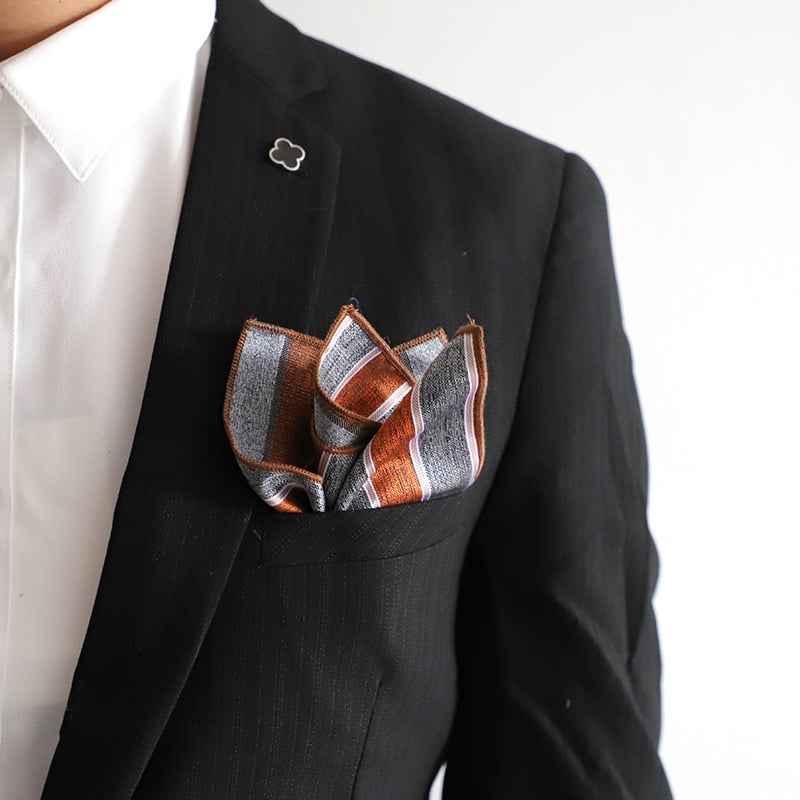 Ανδρική τσέπη-πετσέτα με ζακάρ ύφανση, ριγέ σχέδιο — ύφασμα πολυεστερικού μείγματος, βαμμένα νήματα