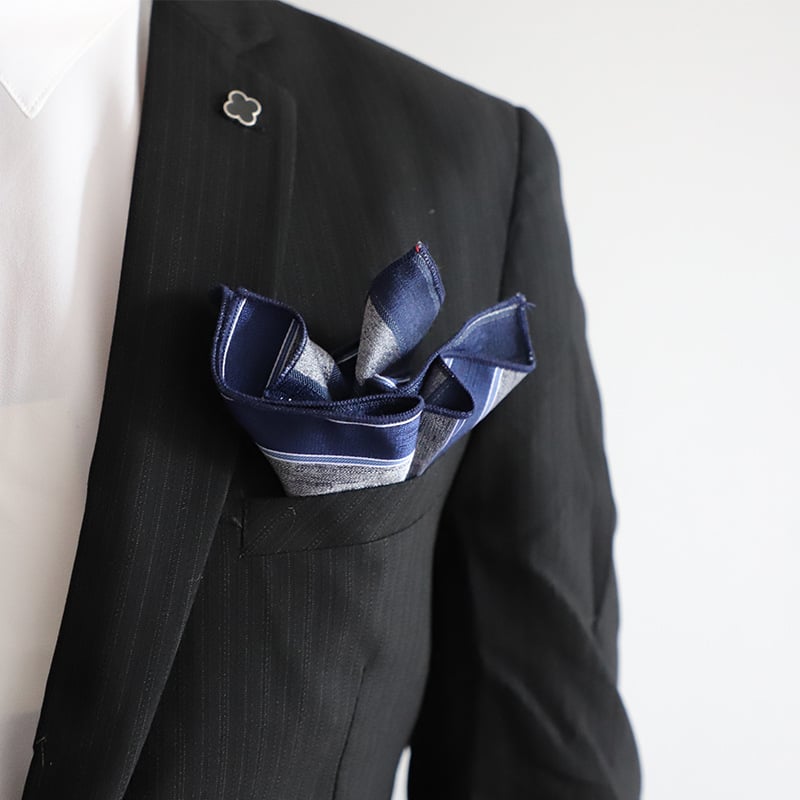 Ανδρική τσέπη-πετσέτα με ζακάρ ύφανση, ριγέ σχέδιο — ύφασμα πολυεστερικού μείγματος, βαμμένα νήματα