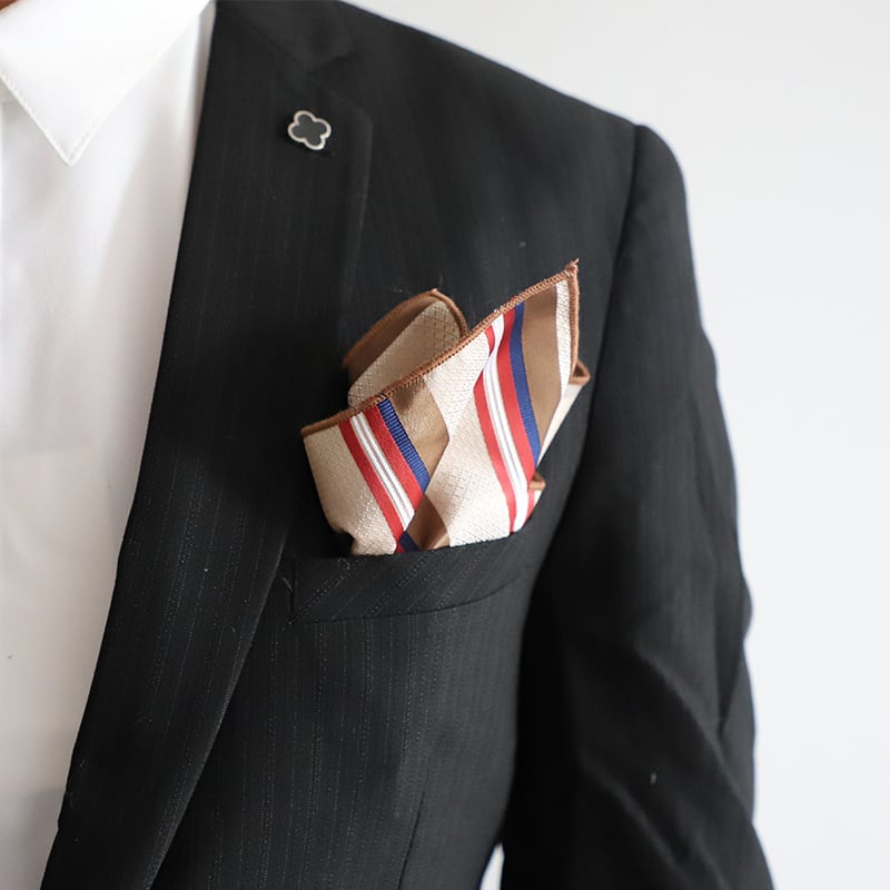 Ανδρική τσέπη-πετσέτα με ζακάρ ύφανση, ριγέ σχέδιο — ύφασμα πολυεστερικού μείγματος, βαμμένα νήματα