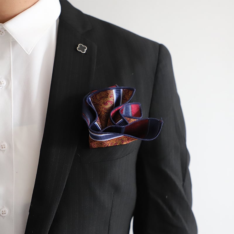 Ανδρική τσέπη-πετσέτα με ζακάρ ύφανση, ριγέ σχέδιο — ύφασμα πολυεστερικού μείγματος, βαμμένα νήματα