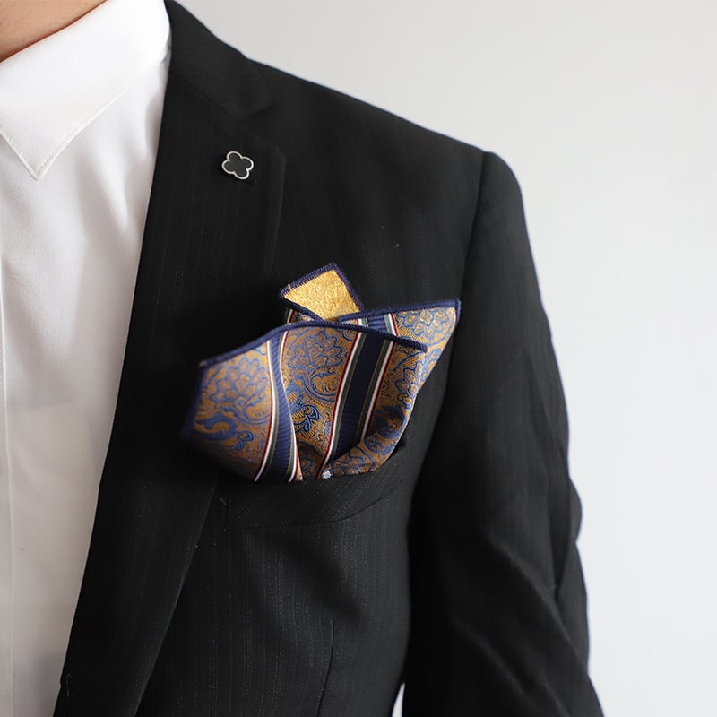 Ανδρική τσέπη-πετσέτα με ζακάρ ύφανση, ριγέ σχέδιο — ύφασμα πολυεστερικού μείγματος, βαμμένα νήματα