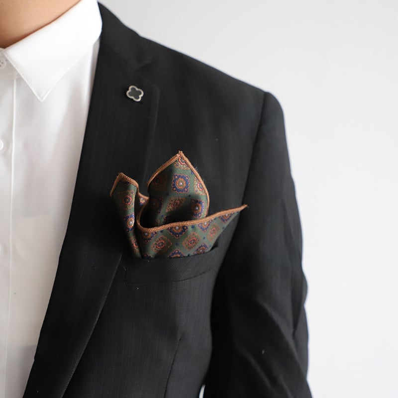 Ανδρική τσέπη-πετσέτα με ζακάρ ύφανση, ριγέ σχέδιο — ύφασμα πολυεστερικού μείγματος, βαμμένα νήματα