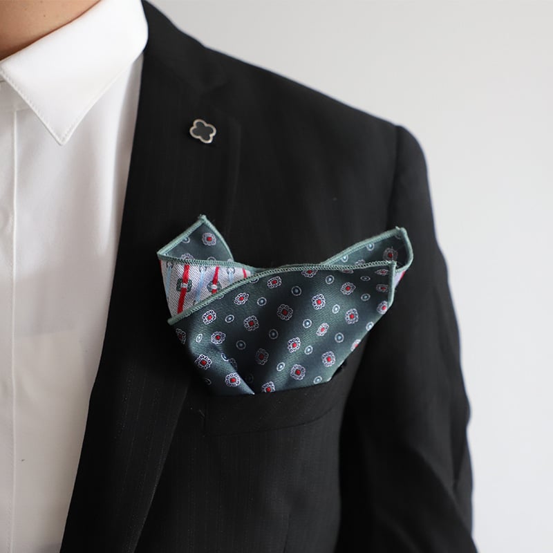 Ανδρική τσέπη-πετσέτα με ζακάρ ύφανση, ριγέ σχέδιο — ύφασμα πολυεστερικού μείγματος, βαμμένα νήματα