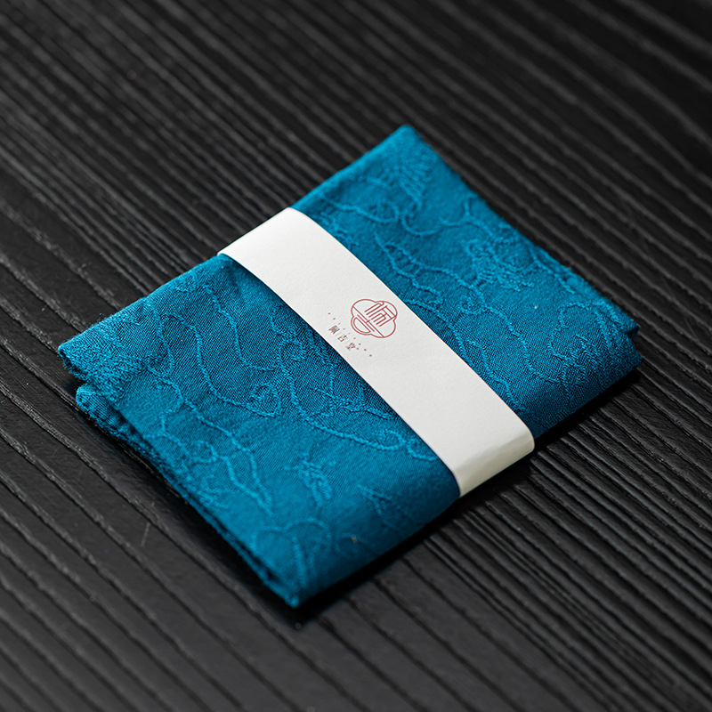Peryitang πετσέτα τσαγιού από μετάξι-βαμβάκι τζακάρντ, απορροφητική επιφάνεια τραπεζιού για τσάι, κινέζικο στυλ, με λογότυπο, καταγωγή Φουζού