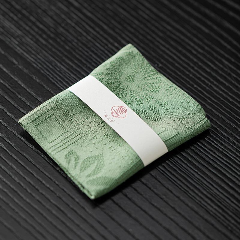 Peryitang πετσέτα τσαγιού από μετάξι-βαμβάκι τζακάρντ, απορροφητική επιφάνεια τραπεζιού για τσάι, κινέζικο στυλ, με λογότυπο, καταγωγή Φουζού