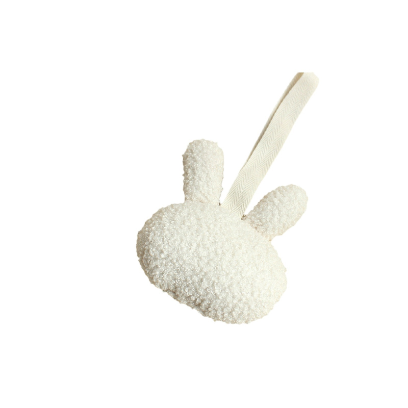 Κρίκος πιπίλας με λούτρινο λαγουδάκι βελούδινο μασητικό και αντι-πτώσης κρεμάστρα — πολυεστέρας; ηλικία 0–3 ετών; προέλευση Zhejiang; λείανση φινίρισμα; Φθινόπωρο 2023