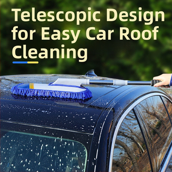 Моп за измиване на автомобили с Chenille глава, неръждаема стомана, Langconi, телескопична дръжка