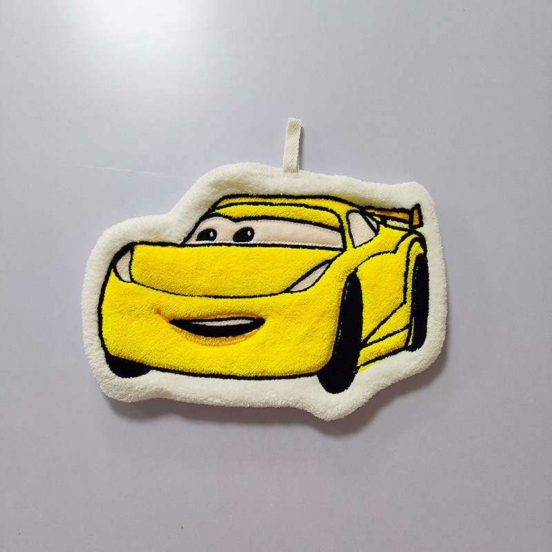 Prosop de mână din fleece coral, cu motiv ursuleț drăguț, cu posibilitate de agățare, absorbant și moale (Material: coral fleece; 30–50 g; Fire: 150D; Broderie)