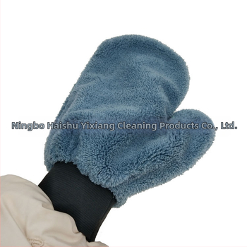 Uvit корална флийс ръкавици за измиване на кола с палец