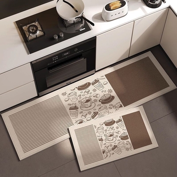 Входен килим против пързване с бельгийски велур, геометричен модел, квадратна форма, печат чрез топлинен трансфер, миещ се