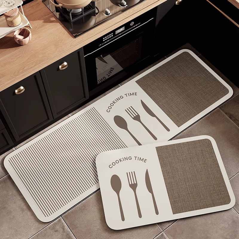 Входен килим против пързване с бельгийски велур, геометричен модел, квадратна форма, печат чрез топлинен трансфер, миещ се