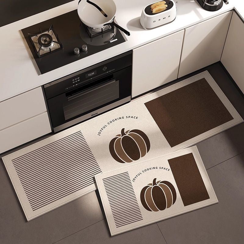 Входен килим против пързване с бельгийски велур, геометричен модел, квадратна форма, печат чрез топлинен трансфер, миещ се