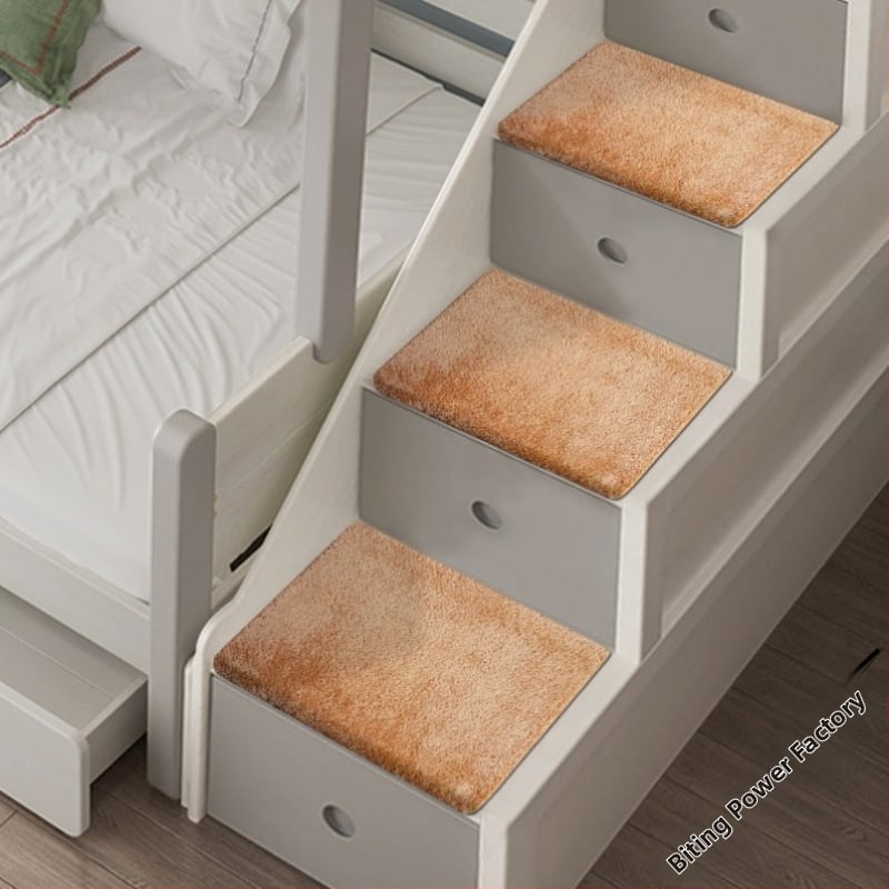 Килим за стъпала към двуетажно легло, нехлъзгав, ръчно пране, синтетични влакна, едноцветен, за всекидневна