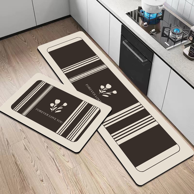 Кухненска кожена водоустойчива и маслоустойчива подложка, комплект от две части, може да се реже за пасване, нехлъзгаща се, почистване с кърпа