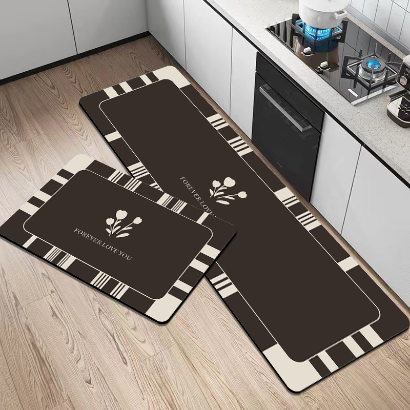 Кухненска кожена водоустойчива и маслоустойчива подложка, комплект от две части, може да се реже за пасване, нехлъзгаща се, почистване с кърпа