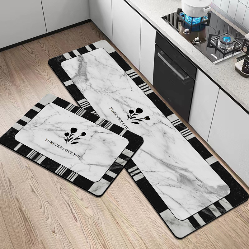 Кухненска кожена водоустойчива и маслоустойчива подложка, комплект от две части, може да се реже за пасване, нехлъзгаща се, почистване с кърпа