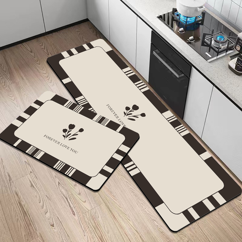 Кухненска кожена водоустойчива и маслоустойчива подложка, комплект от две части, може да се реже за пасване, нехлъзгаща се, почистване с кърпа