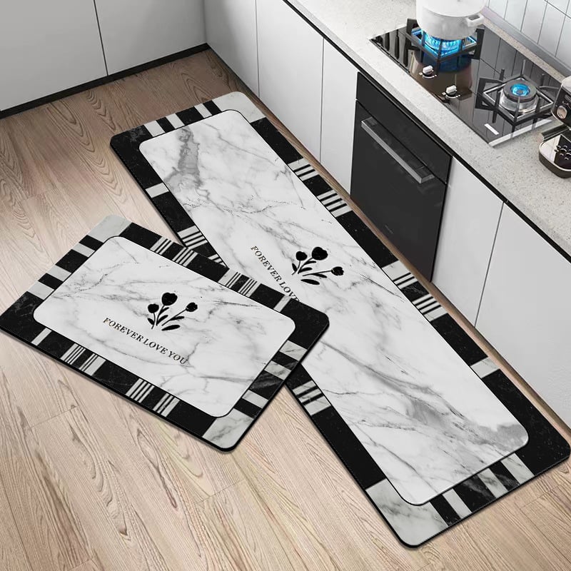 Кухненска кожена водоустойчива и маслоустойчива подложка, комплект от две части, може да се реже за пасване, нехлъзгаща се, почистване с кърпа