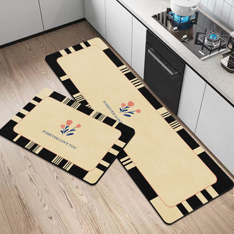 Кухненска кожена водоустойчива и маслоустойчива подложка, комплект от две части, може да се реже за пасване, нехлъзгаща се, почистване с кърпа