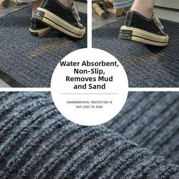 Входна подложка за пода – Полиестерни влакна, машинно тъкана, квадратна форма, едноцветен модел, миеща се