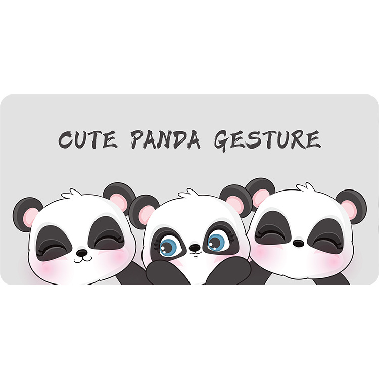 Подложка за баня от полиестер, шарка панда, квадратна форма, миеща се, за кухня и баня (Полиестер; Panda шарка; Квадрат; Кухня и Баня; Миеща се)
