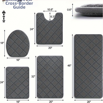 Комплект килими за баня – TPE материал, за дневна стая, модерен минималистичен стил, код Twxjd601099570596632