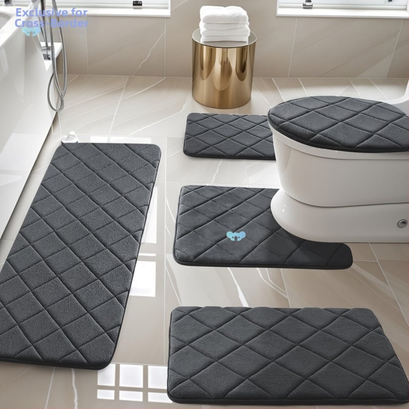 Комплект килими за баня – TPE материал, за дневна стая, модерен минималистичен стил, код Twxjd601099570596632