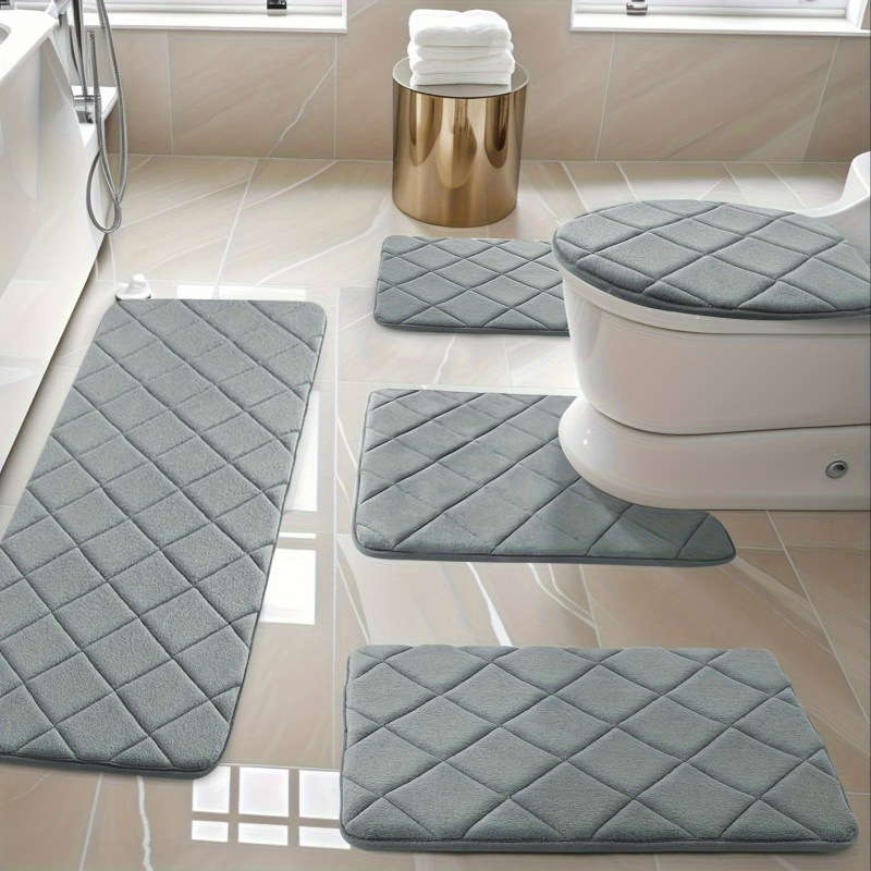 Комплект килими за баня – TPE материал, за дневна стая, модерен минималистичен стил, код Twxjd601099570596632