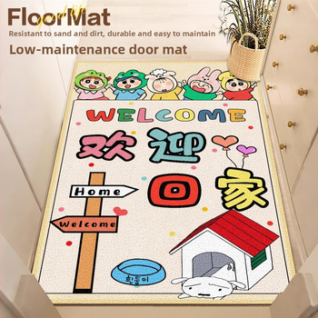 PVC подложка за вход за вътрешна употреба, антихлъзгаща, квадратна, с копринена навивка и анимационен принт