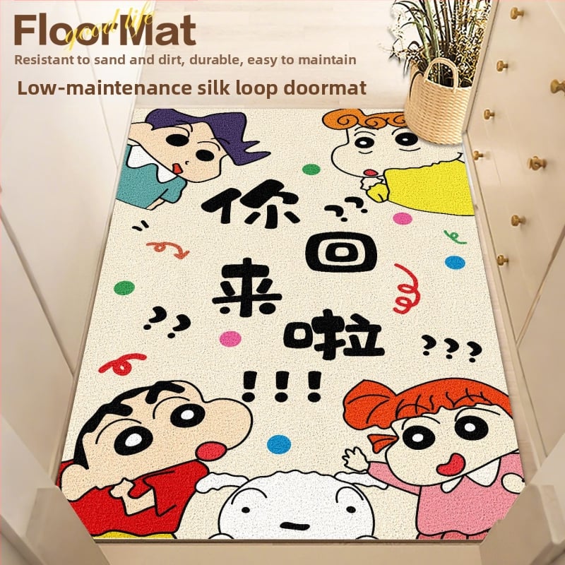 PVC подложка за вход за вътрешна употреба, антихлъзгаща, квадратна, с копринена навивка и анимационен принт