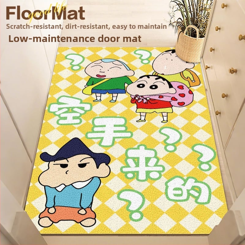 PVC подложка за вход за вътрешна употреба, антихлъзгаща, квадратна, с копринена навивка и анимационен принт