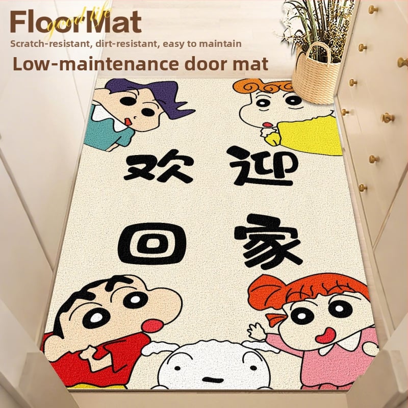 PVC подложка за вход за вътрешна употреба, антихлъзгаща, квадратна, с копринена навивка и анимационен принт